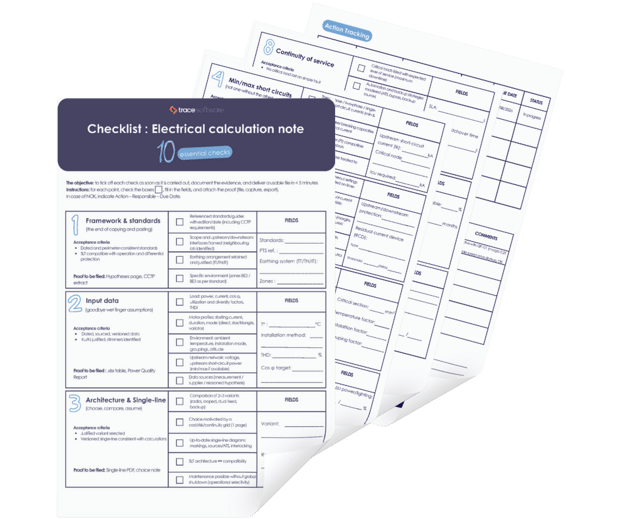 checklist note de calcul électrique EN checklist note de calcul électrique EN
