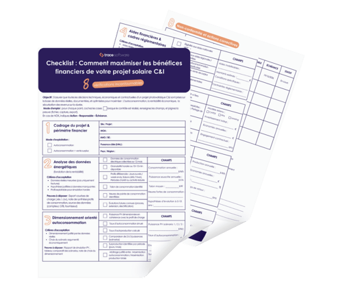 checklist projet solaire c&i